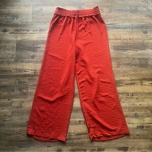Adrienne Vittadini Womens Rusty Red Wide Leg Pants Trendy Palazzo Size Small